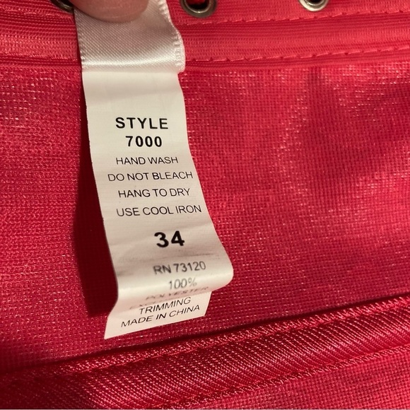 FREDERICK’S OF HOLLYWOOD Sz 34 Fuchsia Pink Lace Brocade Boning Lace Up  Bustier - Picture 11 of 13